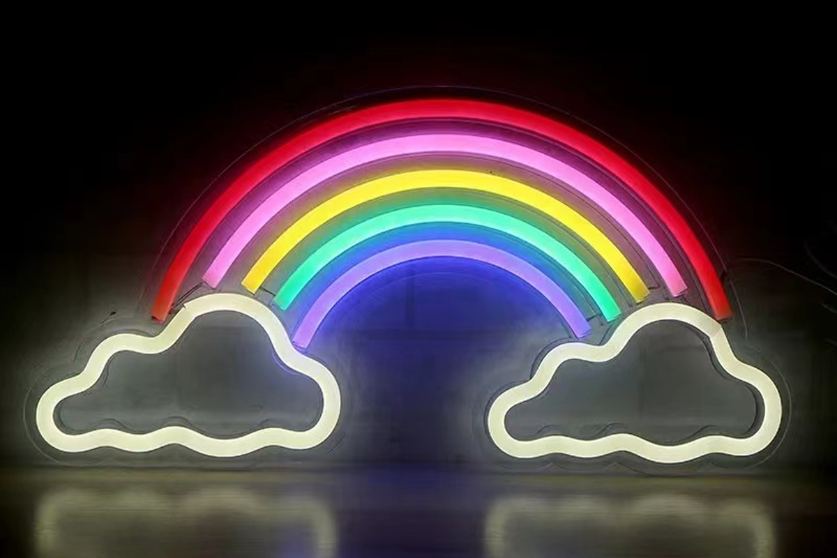 LED Neon Rainbow and Cloud Sign