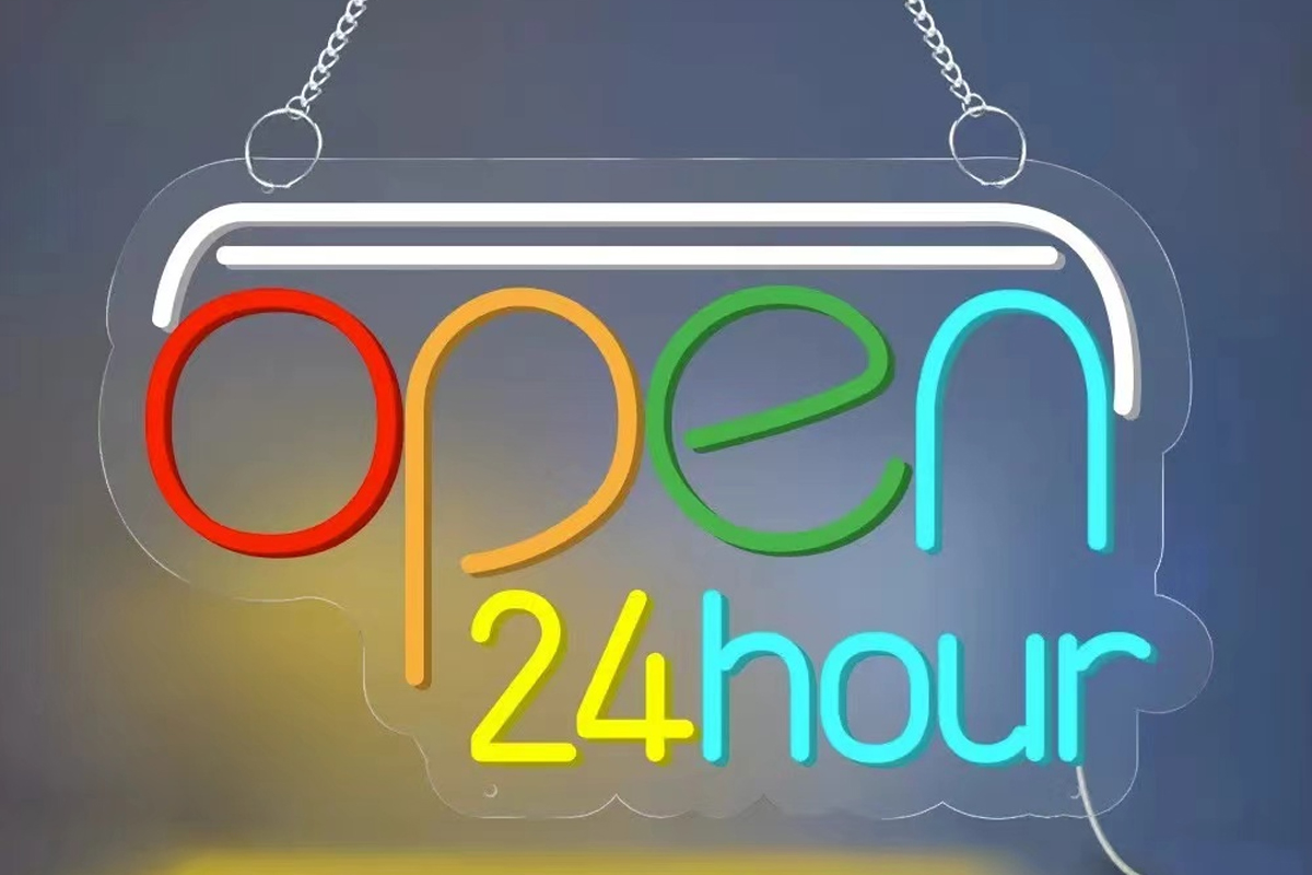 Open 24 Hours Neon Signs