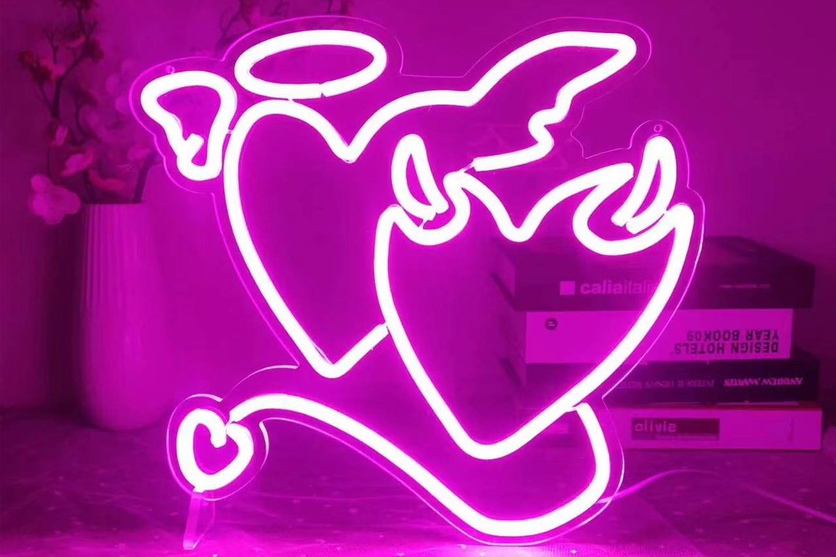 Pink Neon Hearts