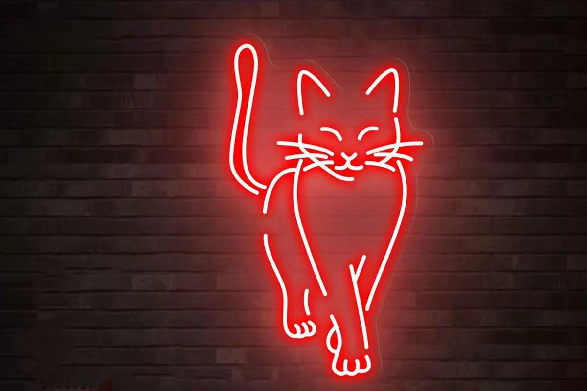 Walking LED Cat Neon Sign