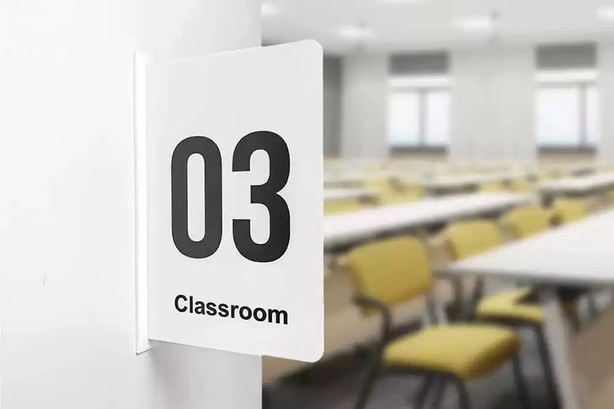 Wall Mounted Classroom Door Number Plaque