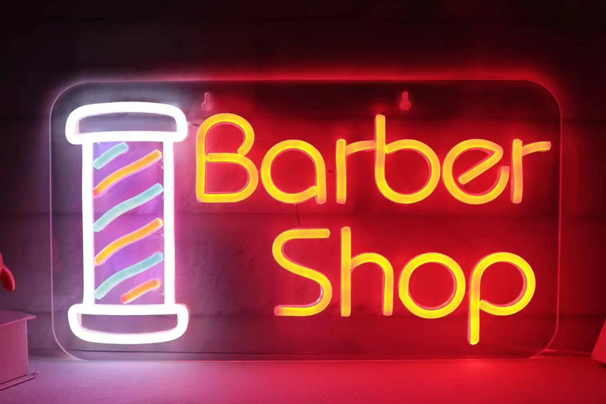 Custom Barber Shop LED Sign