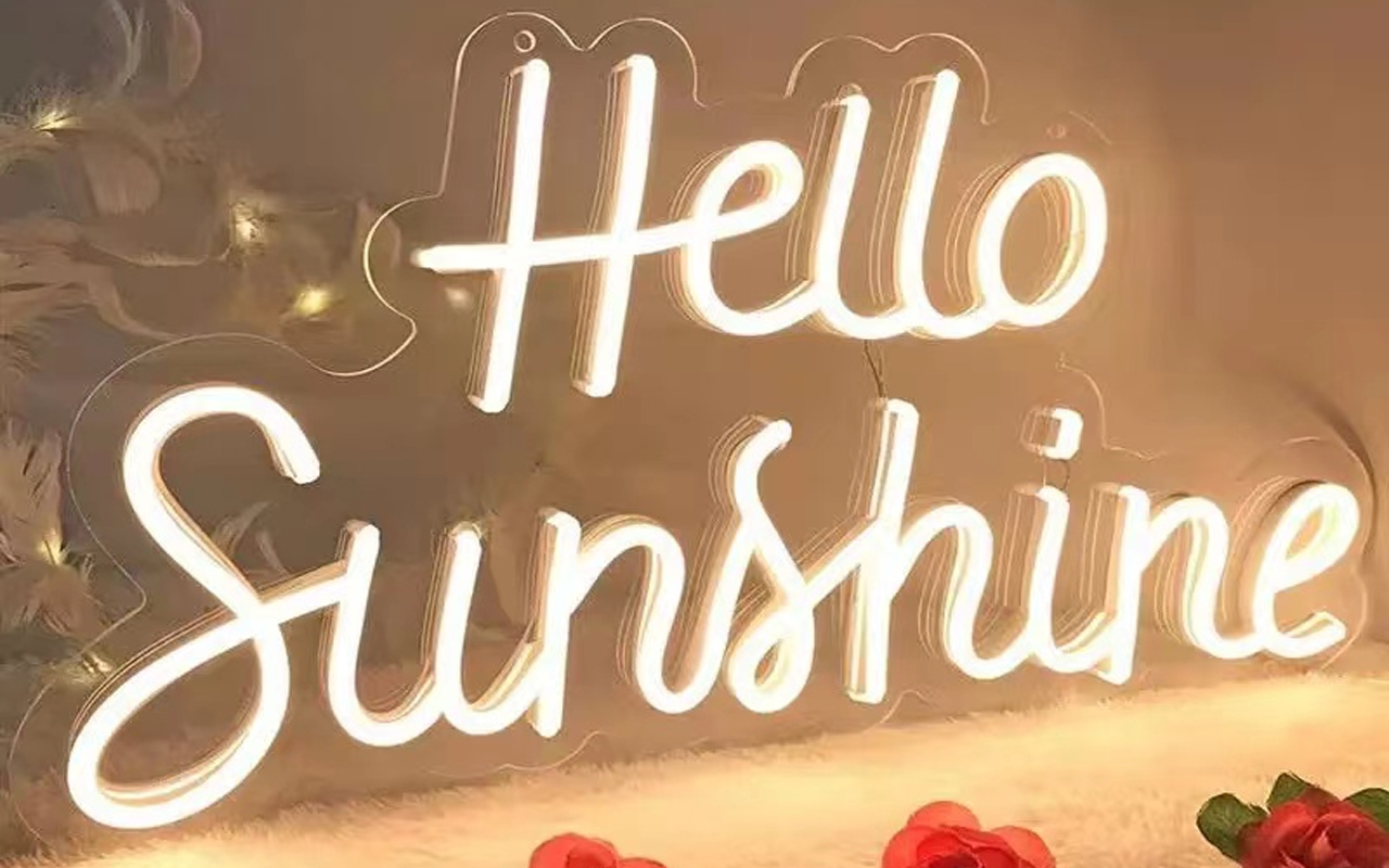 Hello Sunshine White LED Neon Sign