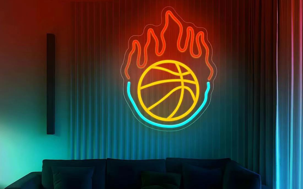 Neon Basketball Sign for Home Decor